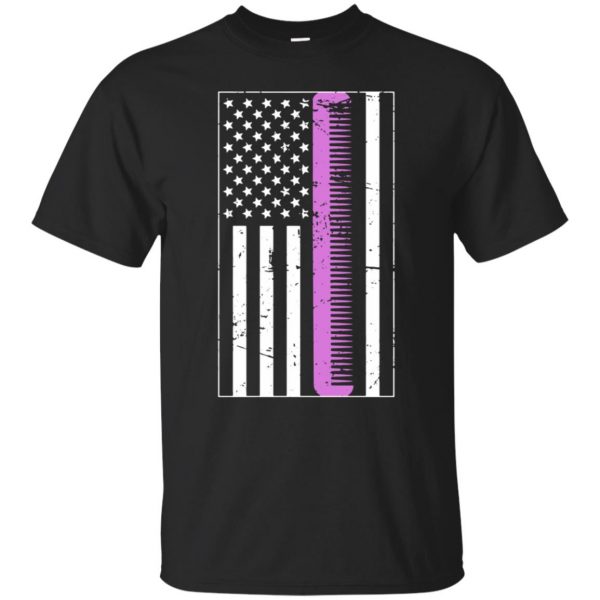 Retro Distressed Hair Stylist American Flag T-shirt - black