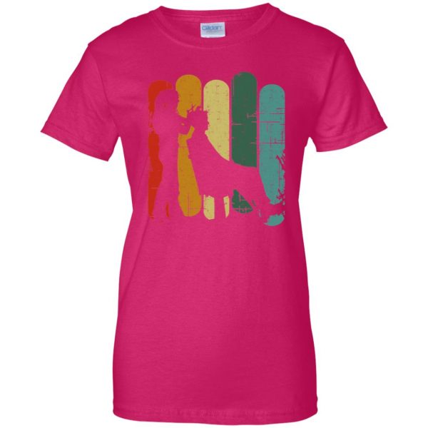 Vintage Retro Hair Stylist womens t shirt - lady t shirt - pink heliconia