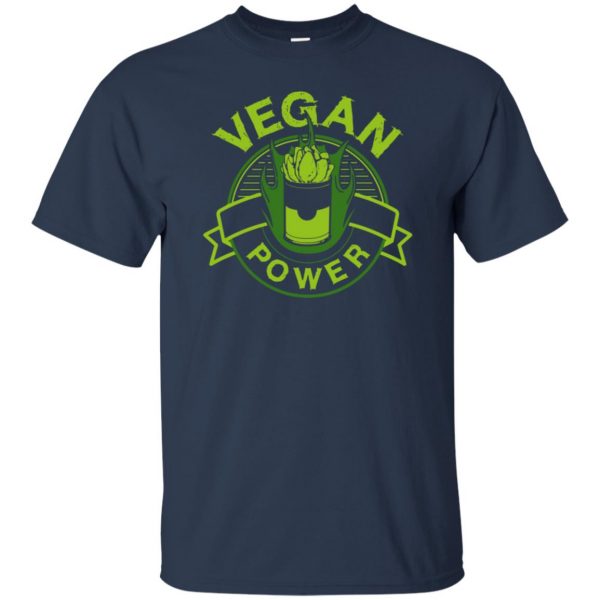 vegan power t shirt - navy blue