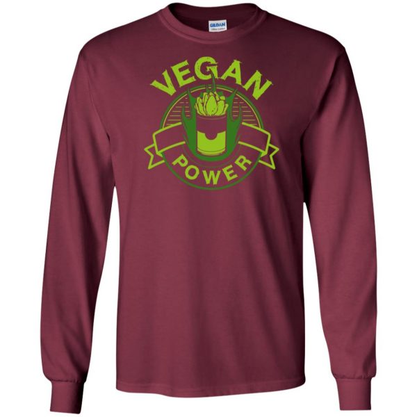 vegan power long sleeve - maroon