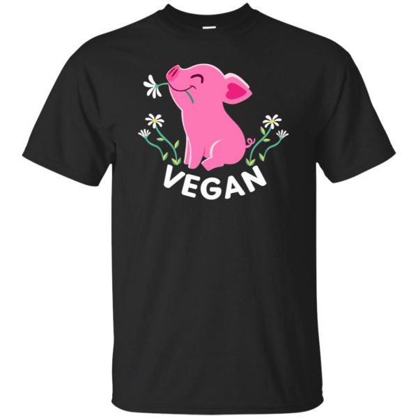 Happy Pink Piglet - Vegan T-shirt - black