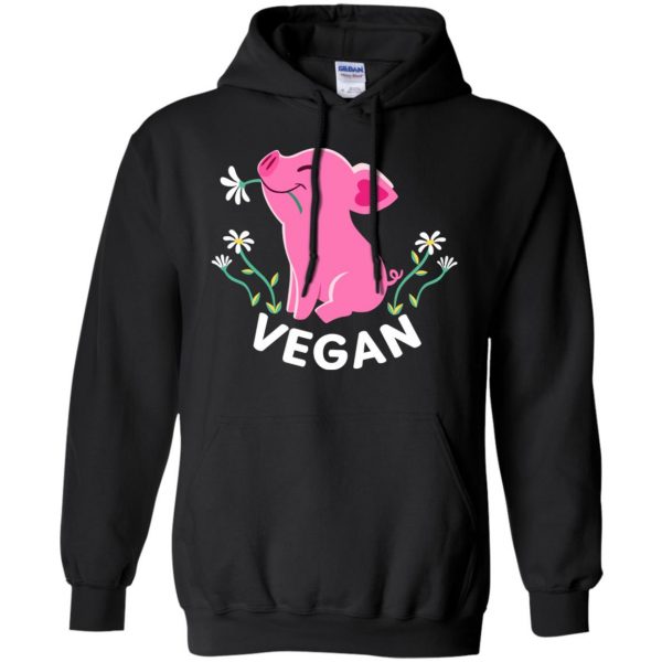Happy Pink Piglet - Vegan hoodie - black