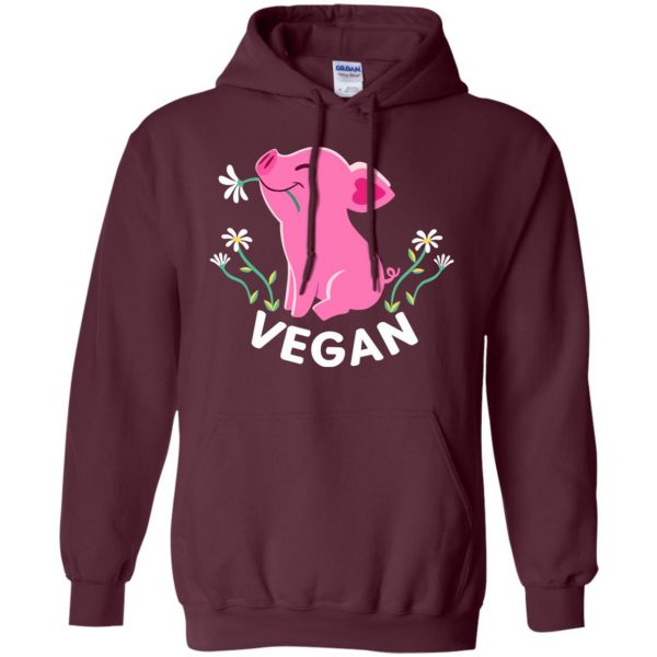 Happy Pink Piglet - Vegan hoodie - maroon