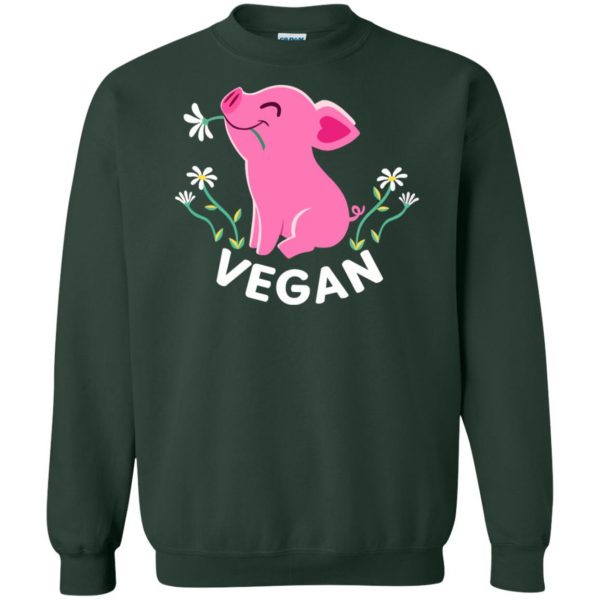 Happy Pink Piglet - Vegan sweatshirt - forest green