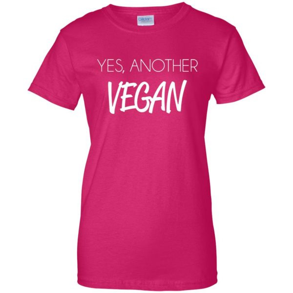 yes, another vegan womens t shirt - lady t shirt - pink heliconia
