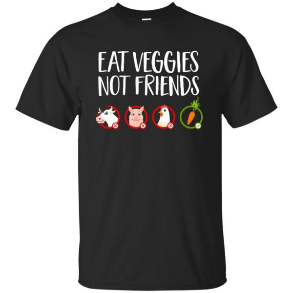 Eat Veggies Not Friends T-shirt - black