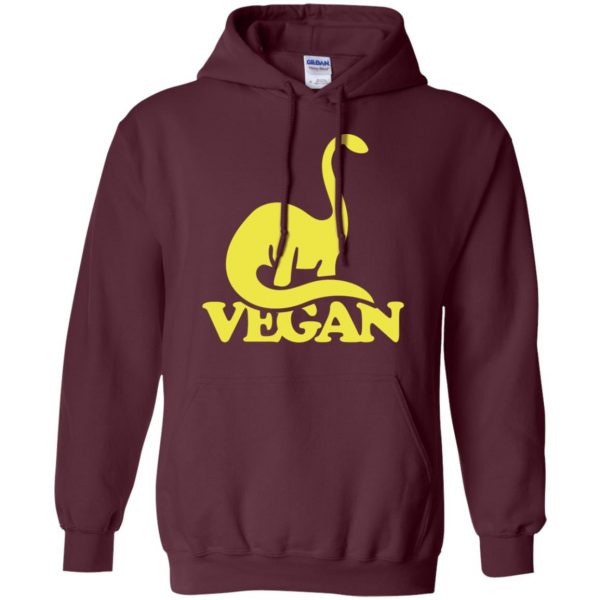 Vegan Dinosaur hoodie - maroon