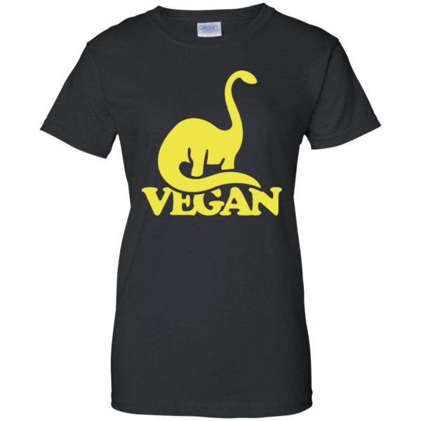 Vegan Dinosaur womens t shirt - lady t shirt - black