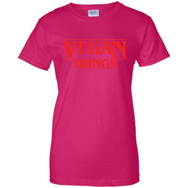Vegan Things womens t shirt - lady t shirt - pink heliconia