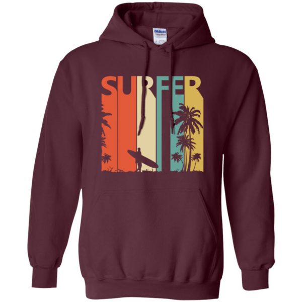 Vintage Retro Surfing Surfer hoodie - maroon