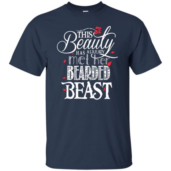 This Beauty Has Already Met Her Bearded Beast t shirt - navy blue