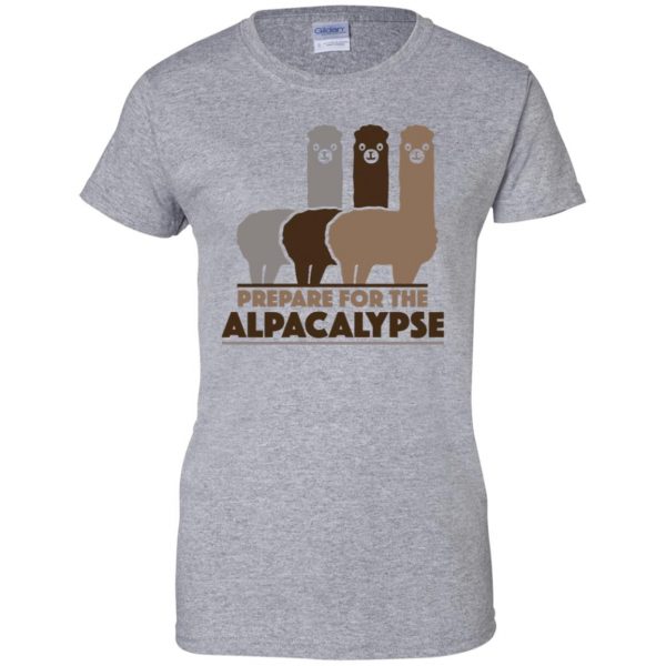 alpacalypse womens t shirt - lady t shirt - sport grey