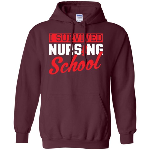 I Survived Nursing School hoodie - maroon