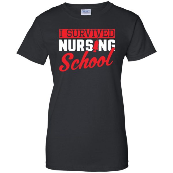 I Survived Nursing School womens t shirt - lady t shirt - black