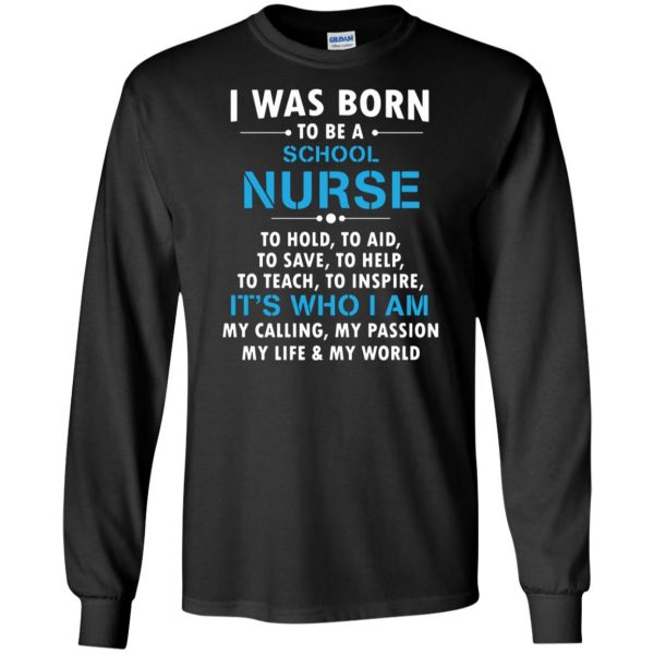 school nurse long sleeve - black