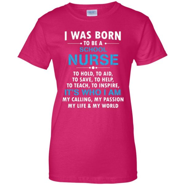 school nurse womens t shirt - lady t shirt - pink heliconia