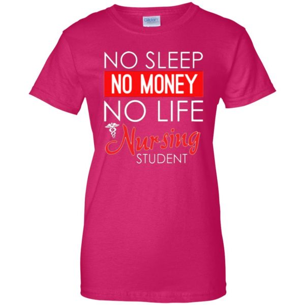 Nursing Student womens t shirt - lady t shirt - pink heliconia