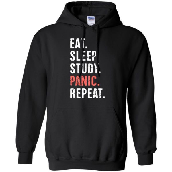 Eat Sleep Study Panic - Funny Nursing Student Life hoodie - black