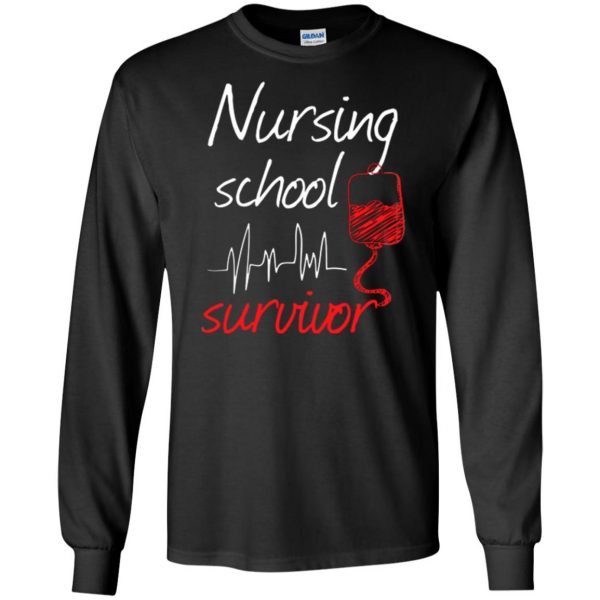 nursing school graduation long sleeve - black