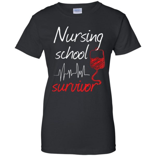 nursing school graduation womens t shirt - lady t shirt - black