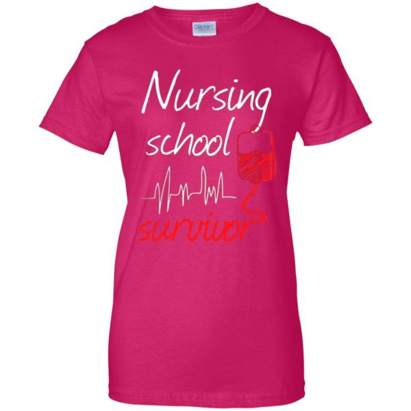 nursing school graduation womens t shirt - lady t shirt - pink heliconia