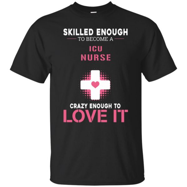 icu nurse t shirts - black