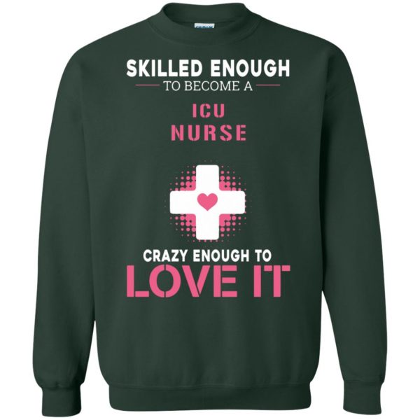 icu nurse sweatshirt - forest green