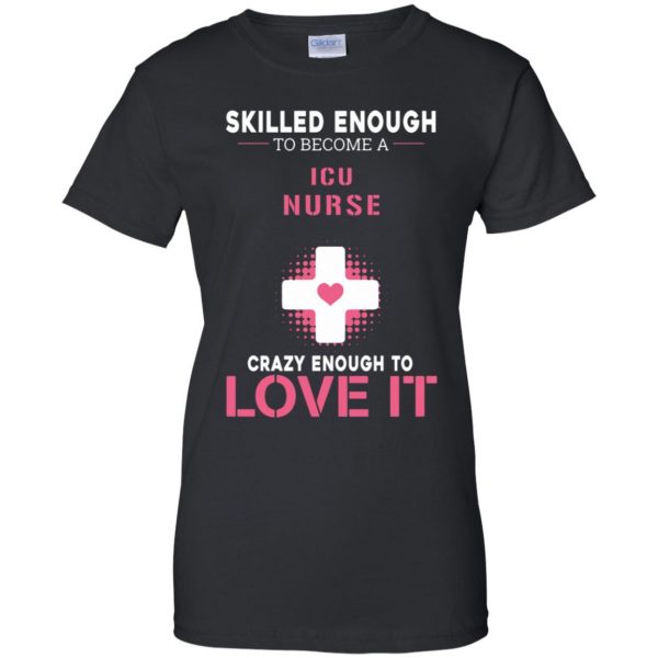 icu nurse womens t shirt - lady t shirt - black