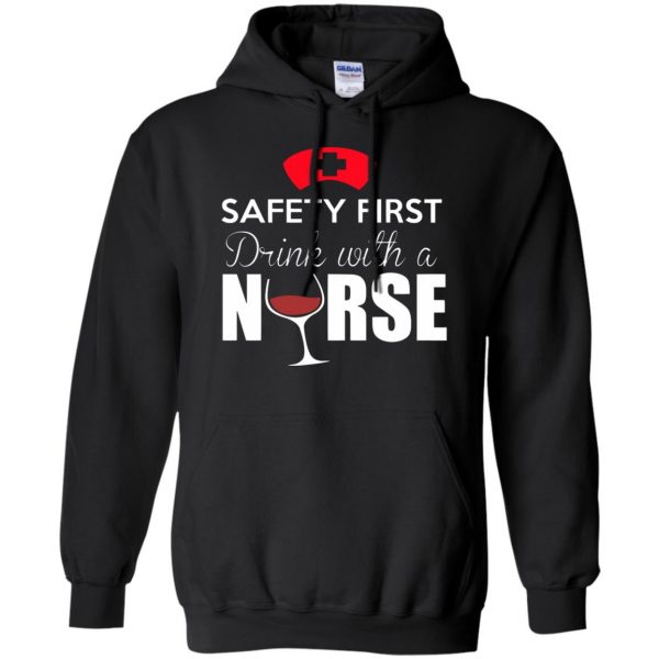 drink with a nurse hoodie - black