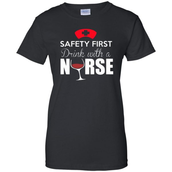 drink with a nurse womens t shirt - lady t shirt - black