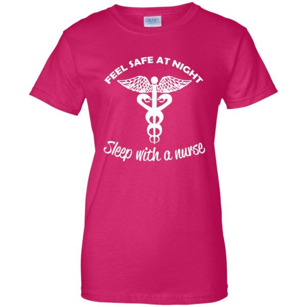 Sleep With A Nurse womens t shirt - lady t shirt - pink heliconia