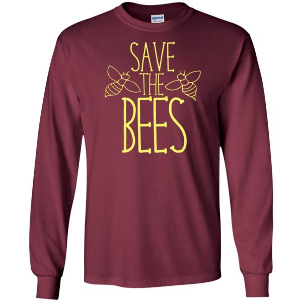 Save the bees long sleeve - maroon