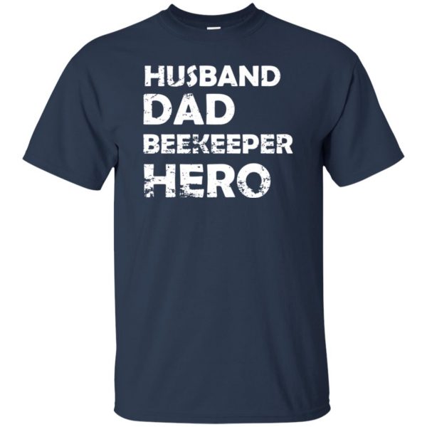 Husband Dad Beekeeper Hero t shirt - navy blue