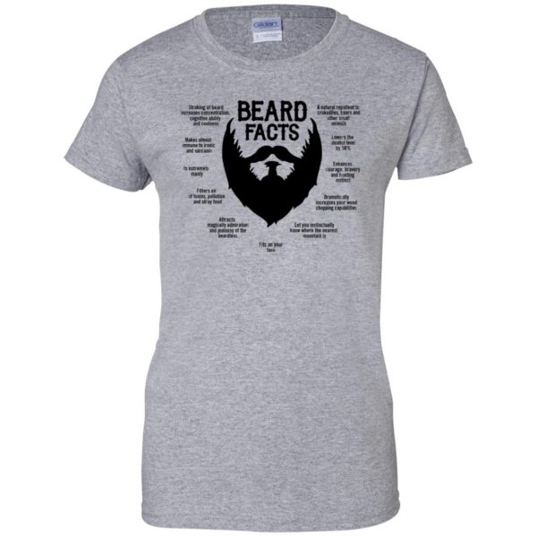 Beard Facts womens t shirt - lady t shirt - sport grey