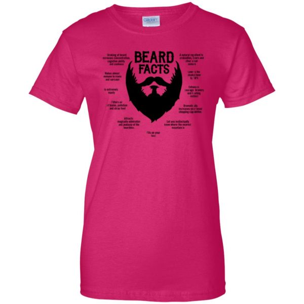 Beard Facts womens t shirt - lady t shirt - pink heliconia