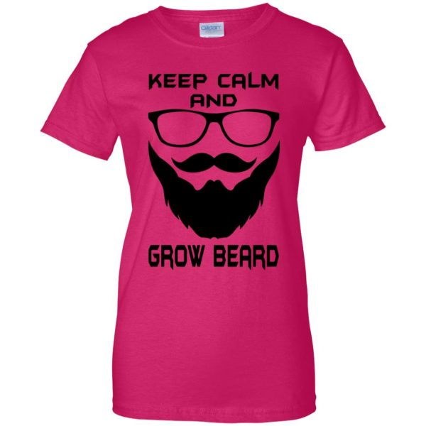 Grow Beard womens t shirt - lady t shirt - pink heliconia