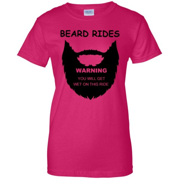 Beard Rides womens t shirt - lady t shirt - pink heliconia