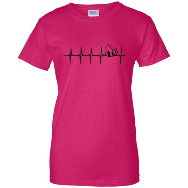 Beekeeping Heartbeat womens t shirt - lady t shirt - pink heliconia