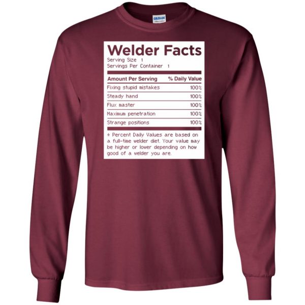 Welder Facts long sleeve - maroon