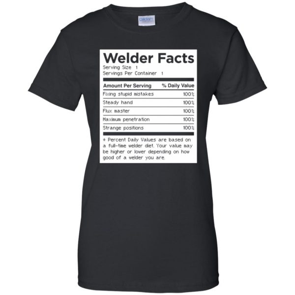 Welder Facts womens t shirt - lady t shirt - black