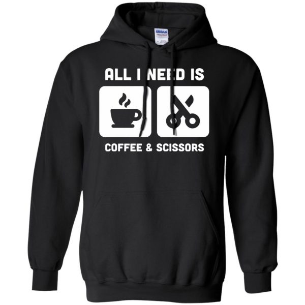 Coffee & Scissors - Funny Hair Stylist hoodie - black