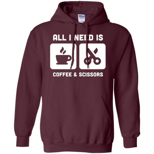 Coffee & Scissors - Funny Hair Stylist hoodie - maroon