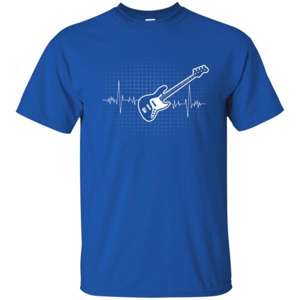 Bass Guitar Heartbeat t shirt - royal blue