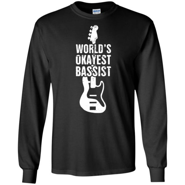 Funny Distressed Bass Guitar Player long sleeve - black