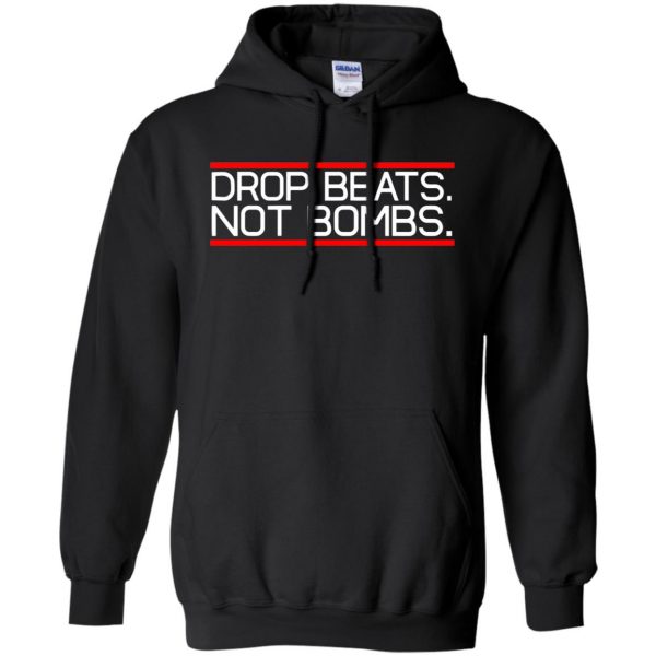 drop beats not bombs hoodie - black