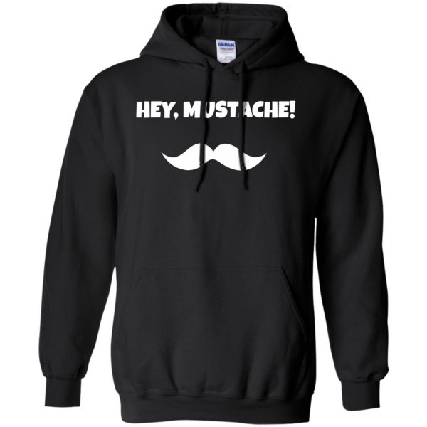 mustache t shirt hoodie - black