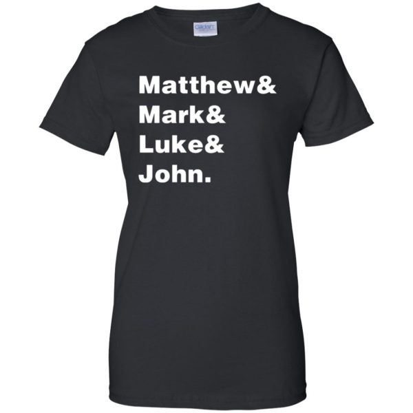 matthew mark luke john womens t shirt - lady t shirt - black