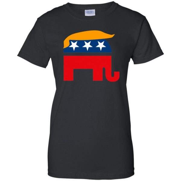 republican elephant womens t shirt - lady t shirt - black