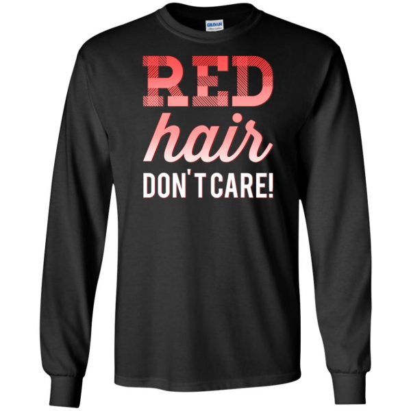 red hair dont care long sleeve - black