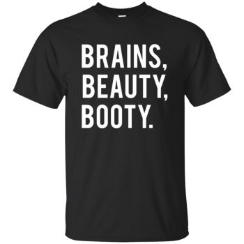 brains beauty booty shirt - black